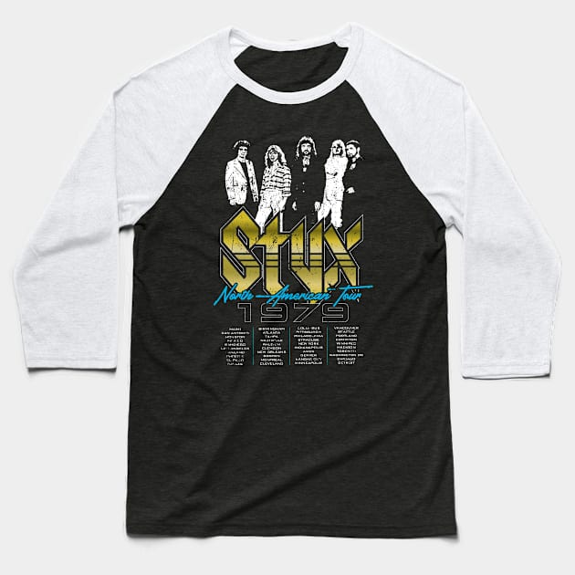 STYX North American Tour Baseball T-Shirt by MindsparkCreative